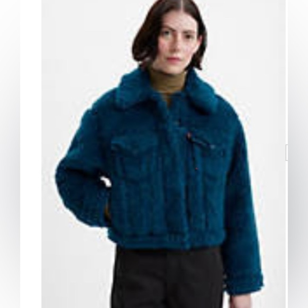 Levi's Deep Teal Blue Teddy Jacket